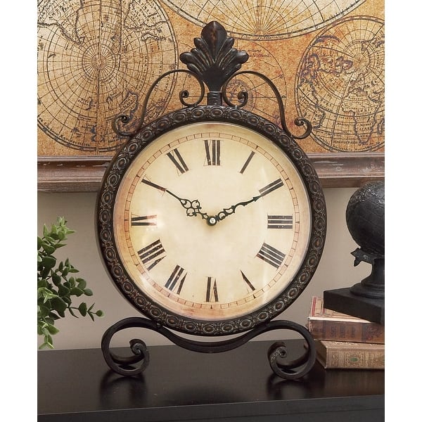 Brown Iron Rustic Clock No Theme 17 x 11 x 3 - Overstock - 21026536