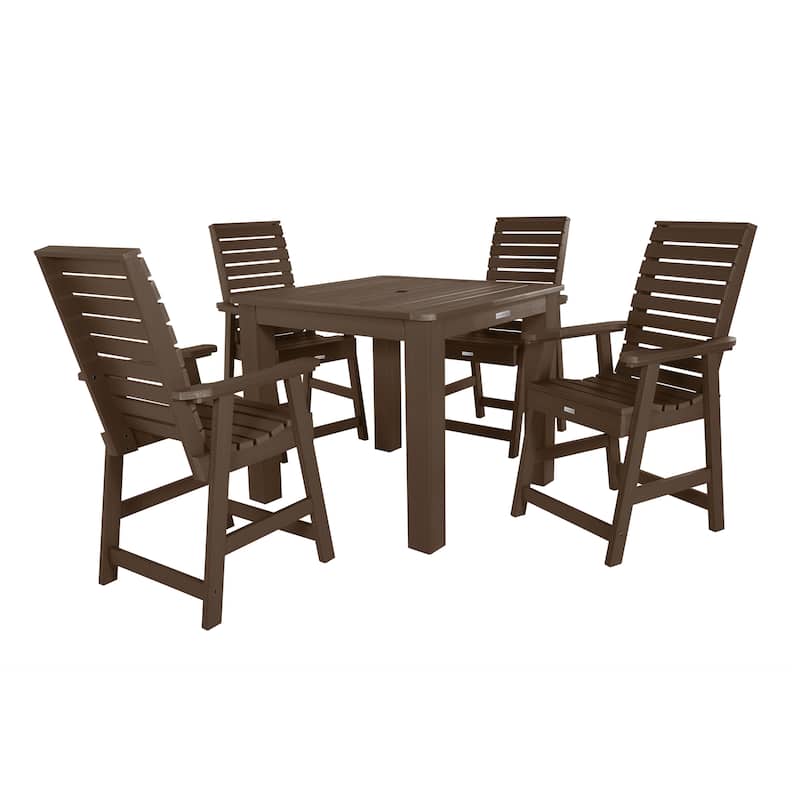 Weatherly Counter Height 5-piece Outdoor Dining Set - Weathered Acorn