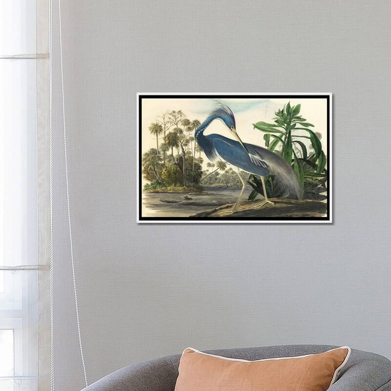 iCanvas "Blue Heron" by Vintage Apple Collection Framed Canvas Print