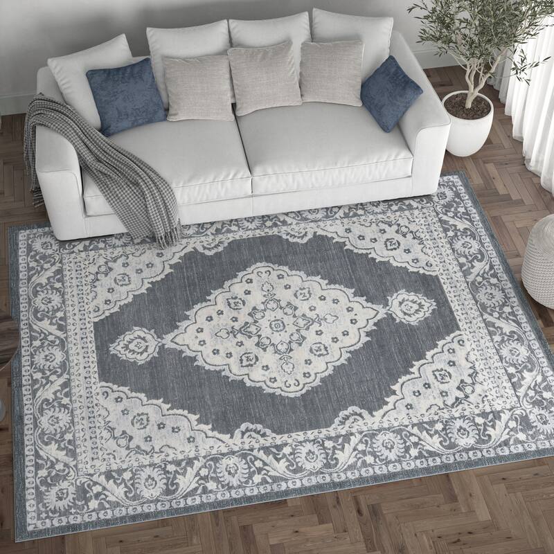 Carrington Shabby Chic Medallion Indoor Area Rug