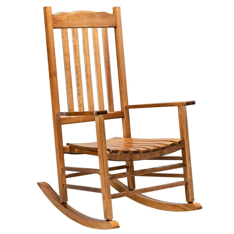 Patio Porch Solid Wood Rocker Chair - Wood Color