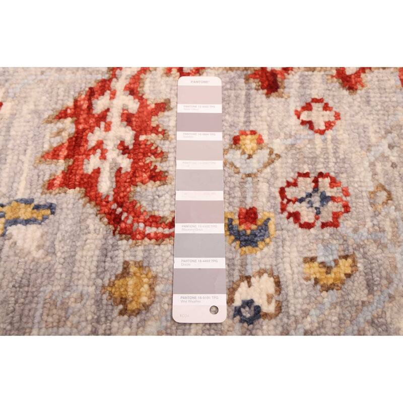 ECARPETGALLERY Hand-knotted Modern Oushak Light Grey Wool Rug - 8'5 x 11'8