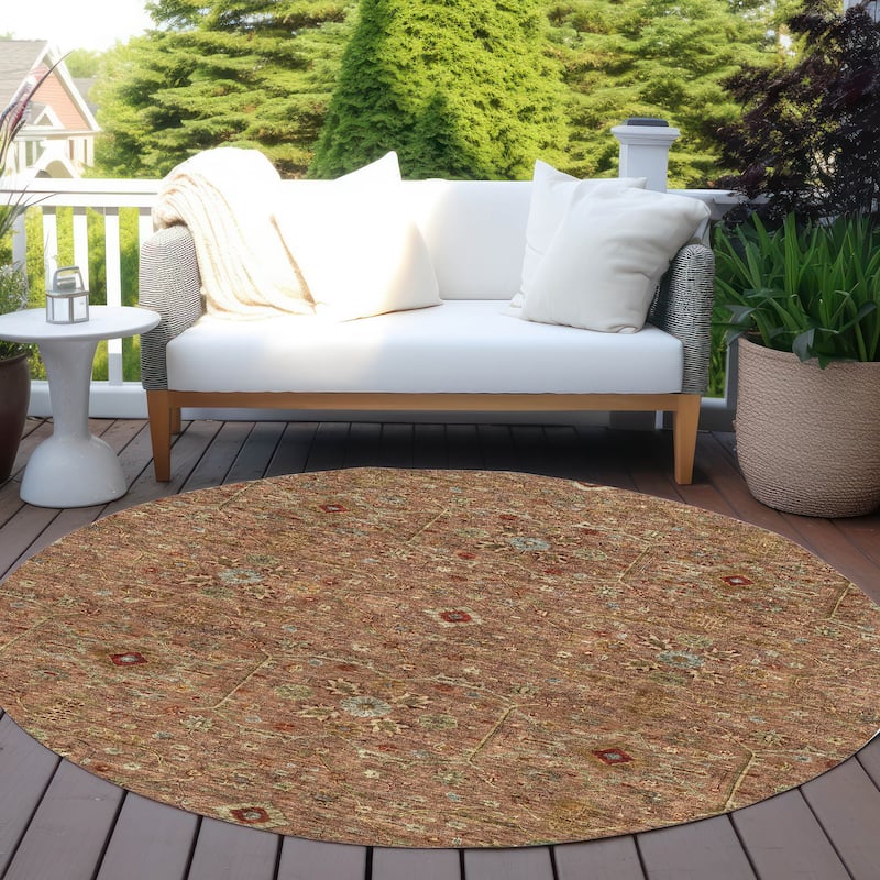 Machine Washable Indoor/ Outdoor Traditional Persian Chantille Rug