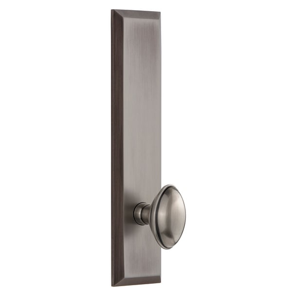 Grandeur FAVEDN_TP_PRV_234_LH Fifth Avenue Solid Brass Tall Plate Left Handed Privacy Door Knob Set with Eden Prairie Knob and