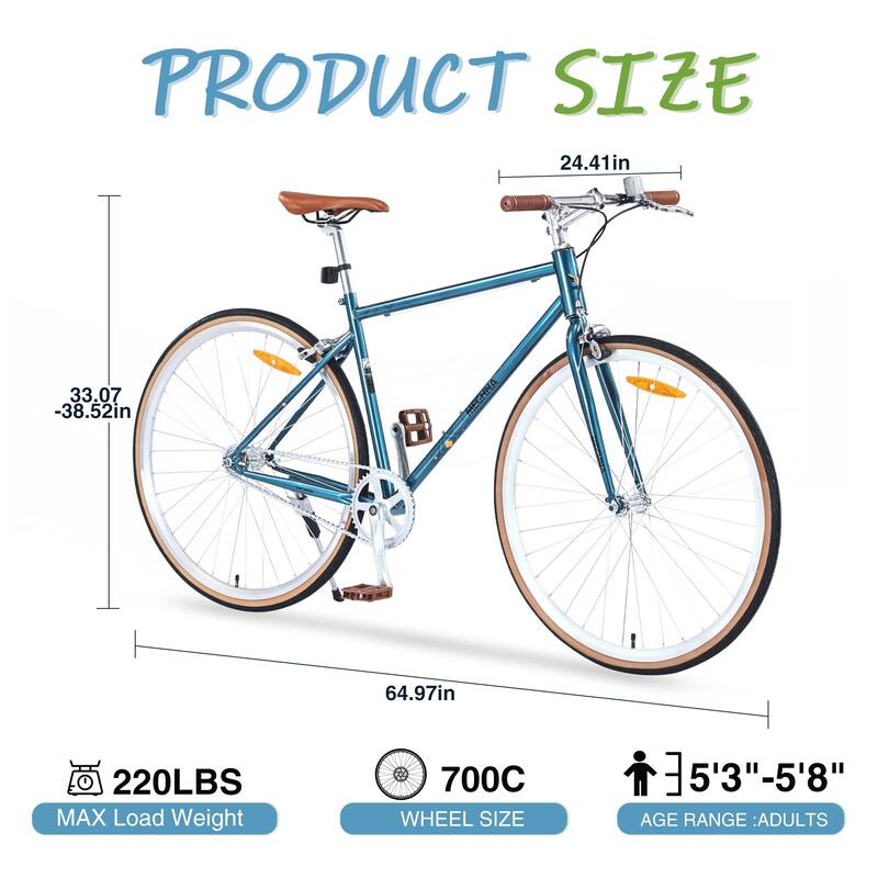 Single Speed Retro style 700C Road Bik
