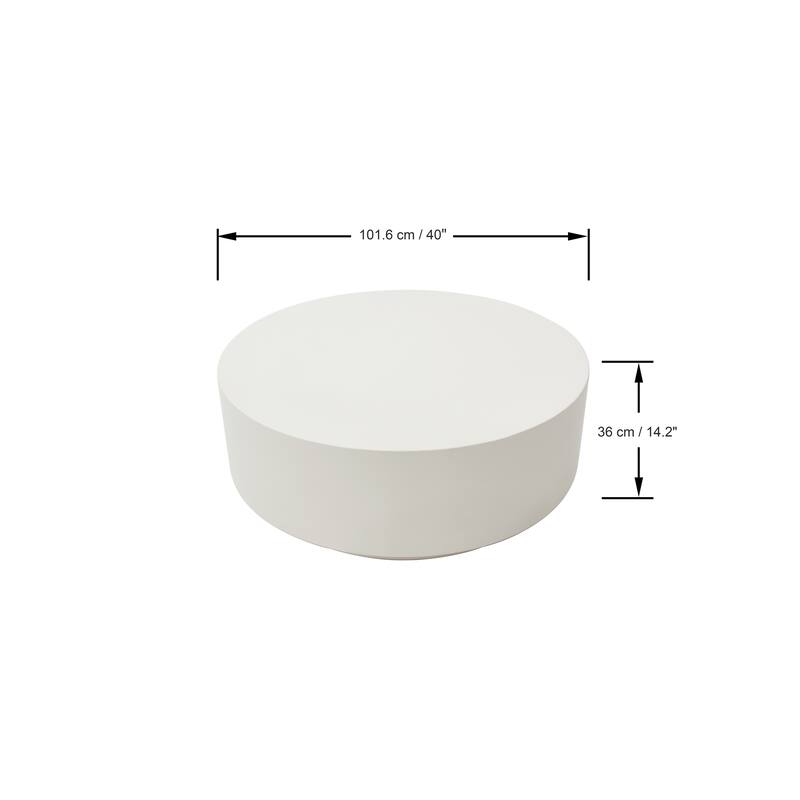 Elementi Home Rome 40" Round Concrete Coffee Table