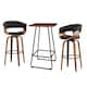 Option Brown Table & Black Fabric Chairs