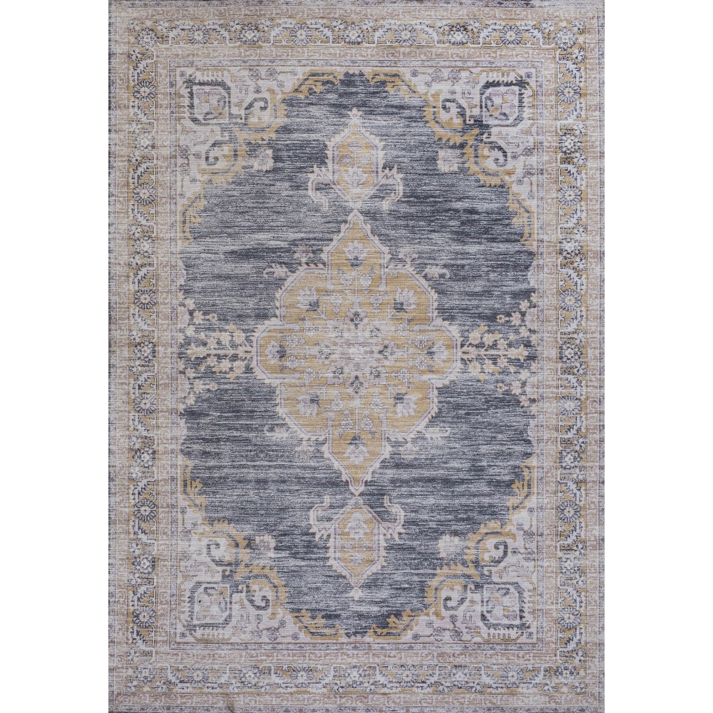JONATHAN Y Chapell Cottage Medallion Machine-Washable Area Rug