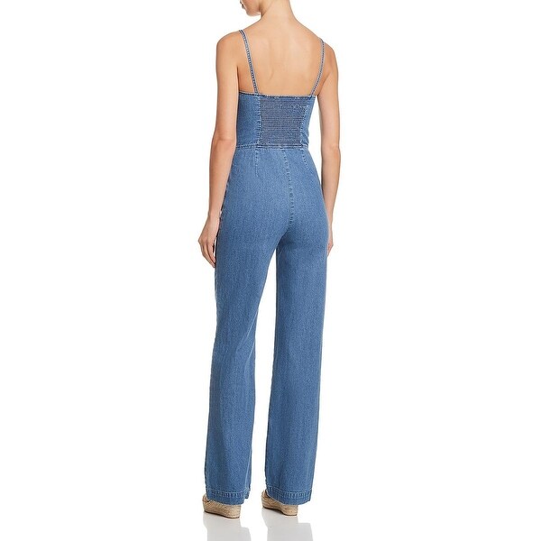 denim cut out jumpsuit