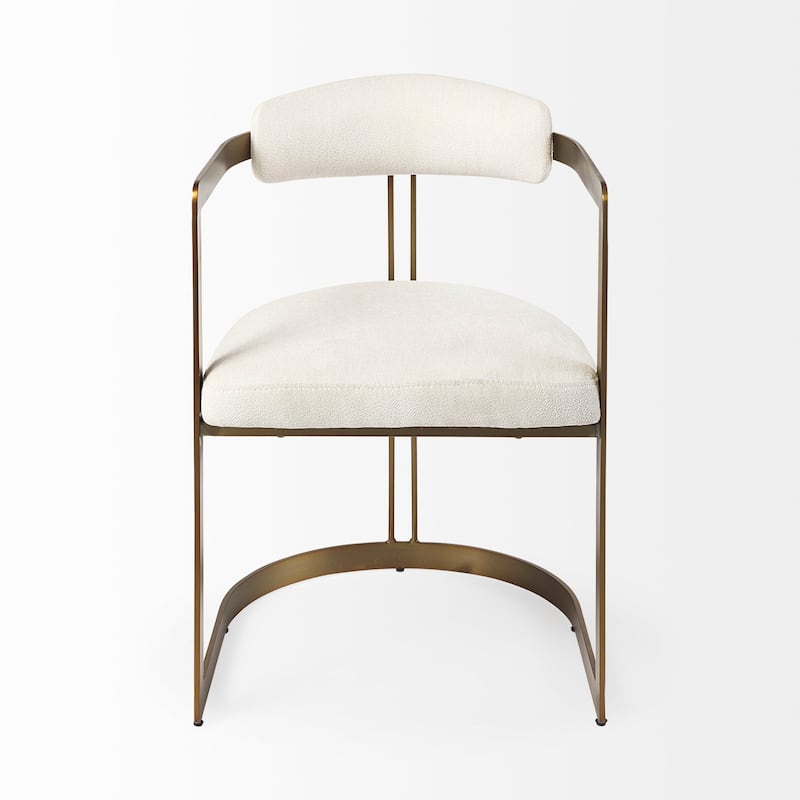 Hollyfield Cream Fabric Seat With Gold Iron Frame Dining Chair - 20.4"W x 21.2"D x 29.5"H
