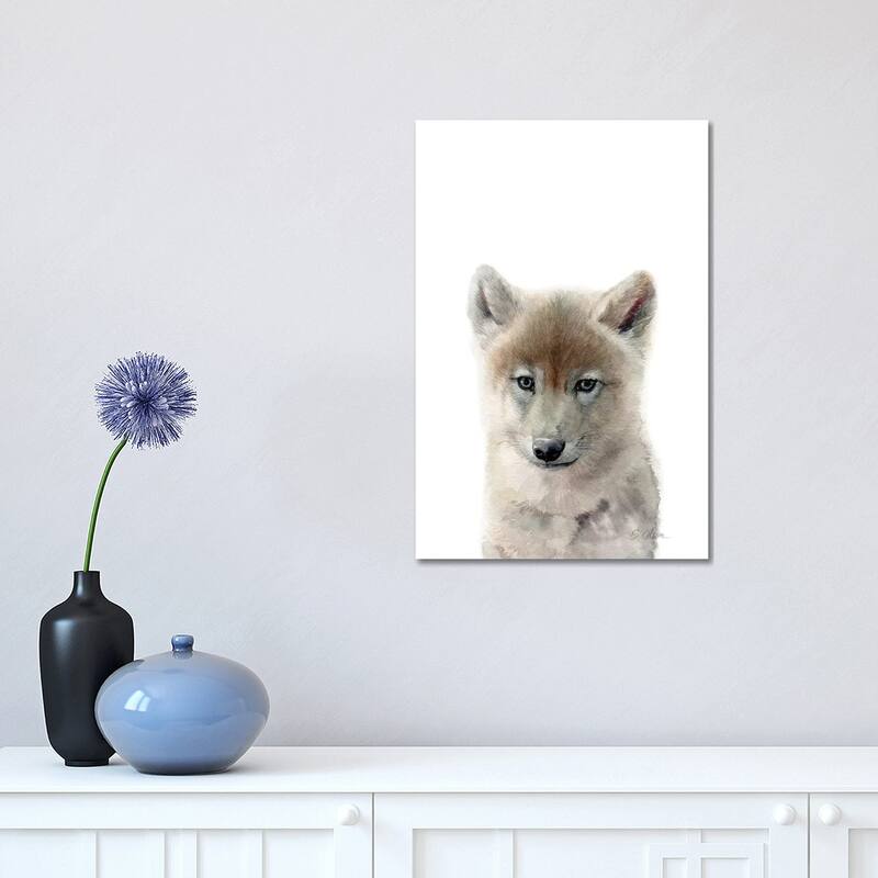 iCanvas "Baby Wolf" by Watercolor Luv Canvas Print - 18x12x1.5