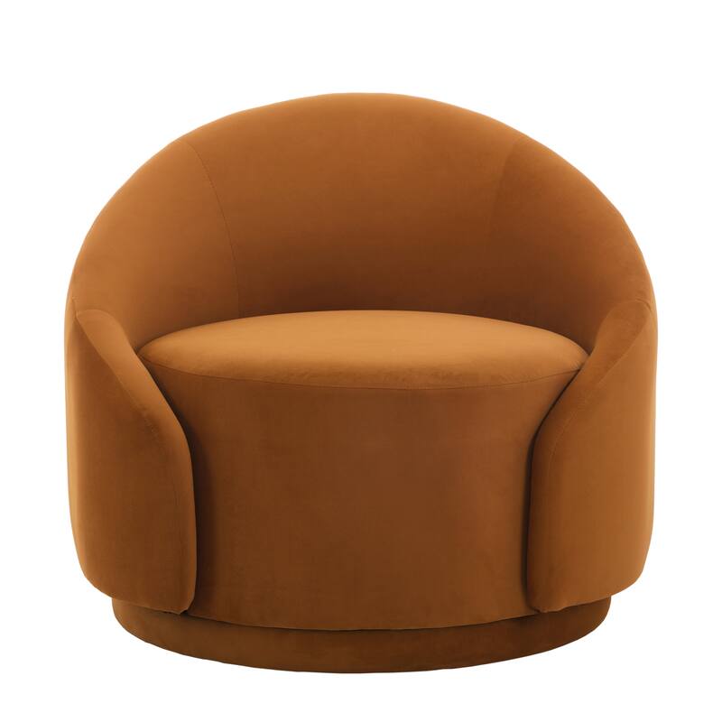 35" Wide Upholstered Swivel Accent Barrel Chairs (Set of 2)