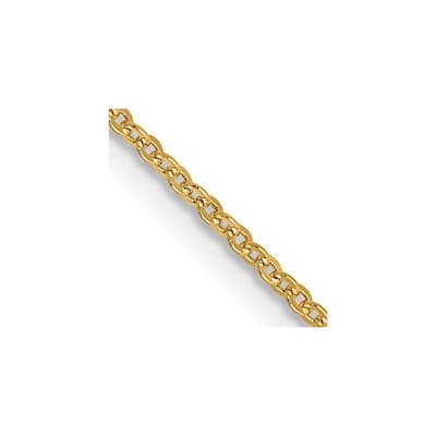 Curata 1.1mm 14k Yellow Gold 1.1mm Flat Cable Anchor Chain Necklace (Lobster) Options: 16 18 20 22 24