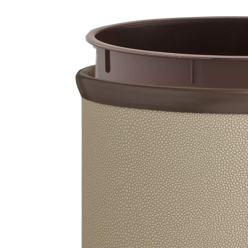 COSMOPOLITAN 13qt Shagreen-Textured Oval Wastebasket with Liner - N/A