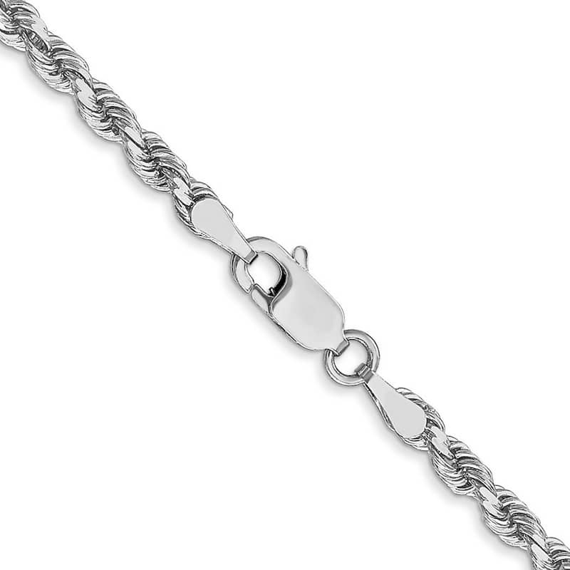 Curata 14k White Gold Lobster Claw Closure Valu plus 3.00mm Chain Bracelet