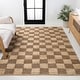 preview thumbnail 1 of 19, JONATHAN Y Theo Modern Farmhouse Woven Jute Checkerboard Area Rug Natural/Brown - 2 X 10