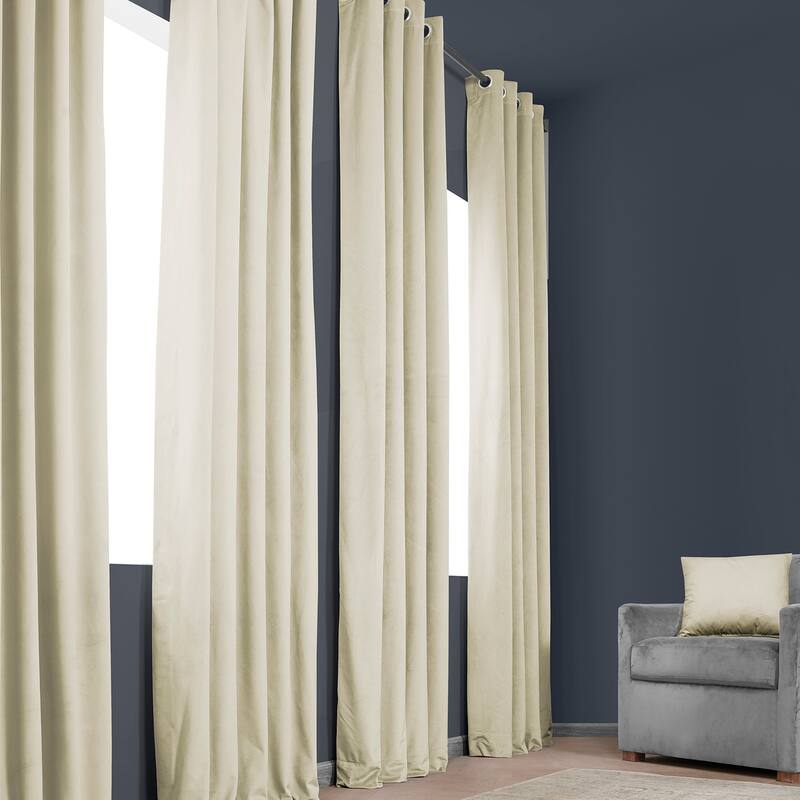 Exclusive Fabrics Heritage Plush Velvet Room Darkening Grommet Curtain (1 Panel)