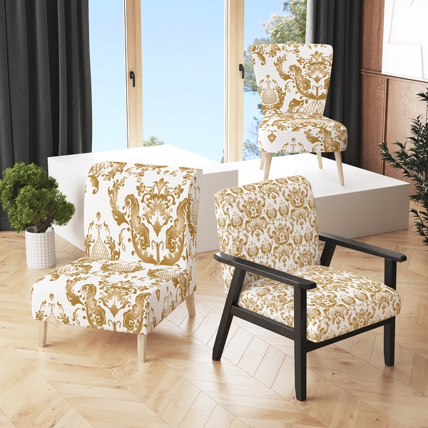 White and gold accent chair cheap
