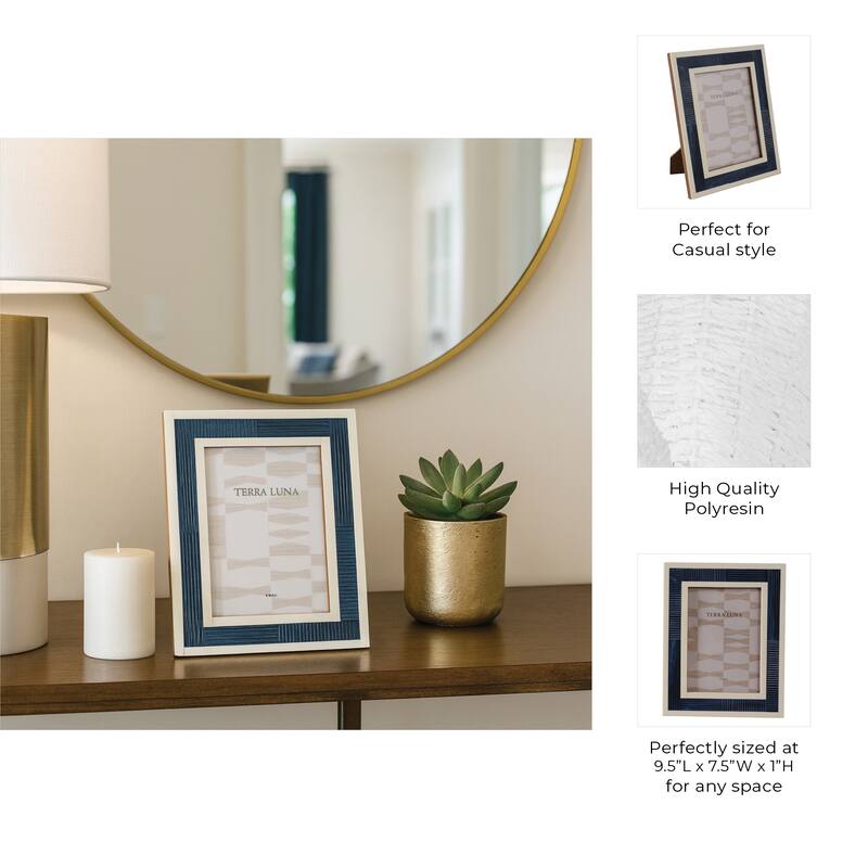 Decorative Round Marble Sculpture Statue - 10", White & Black