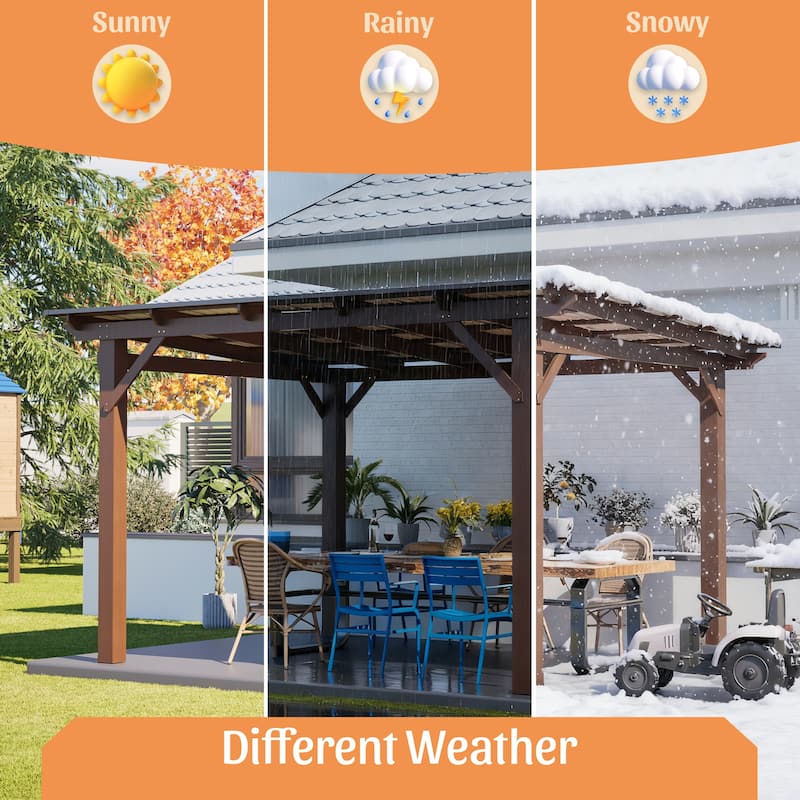 GDFStudio - Oliver Heavy Duty Outdoor Carport Gazebo with Waterproof Shade and Reinforced Base