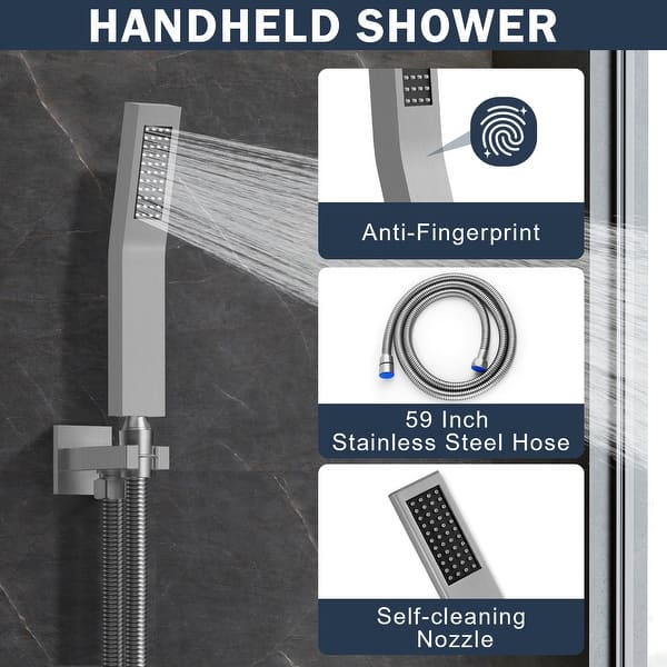 SOOVOW Double Shower Head System - Dual Shower Heads For Two People, 304 Stainless Steel, High Pressure, Black