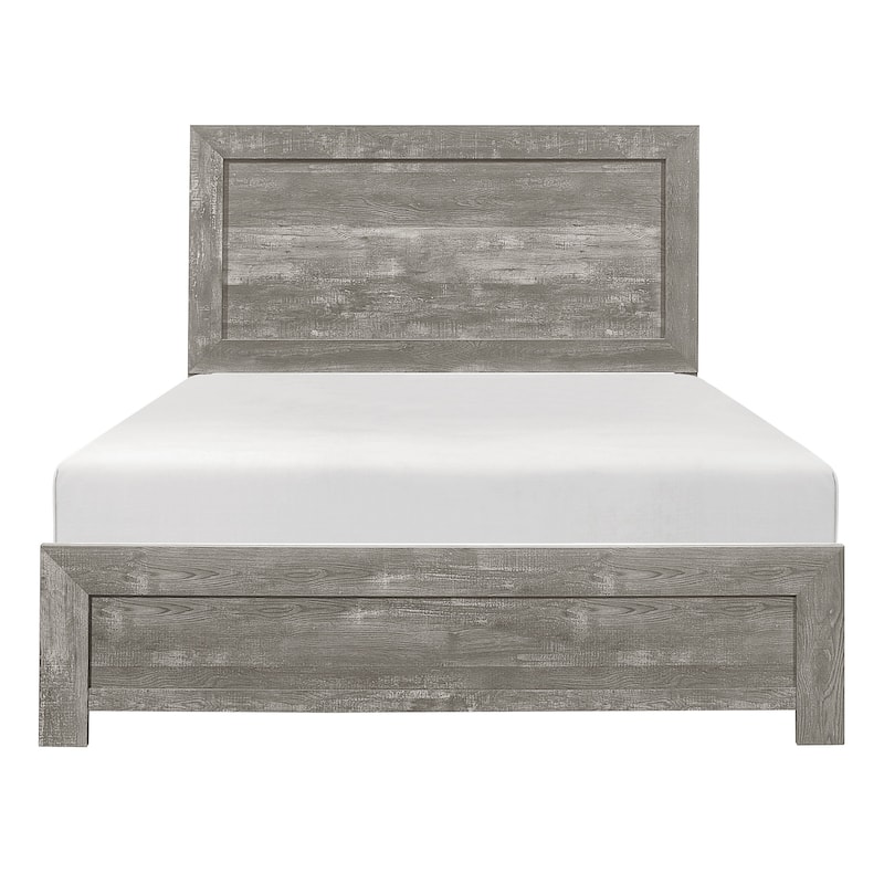 Eby California King Bed, Rustic Farmhouse Style, Gray Finish Wood Veneer