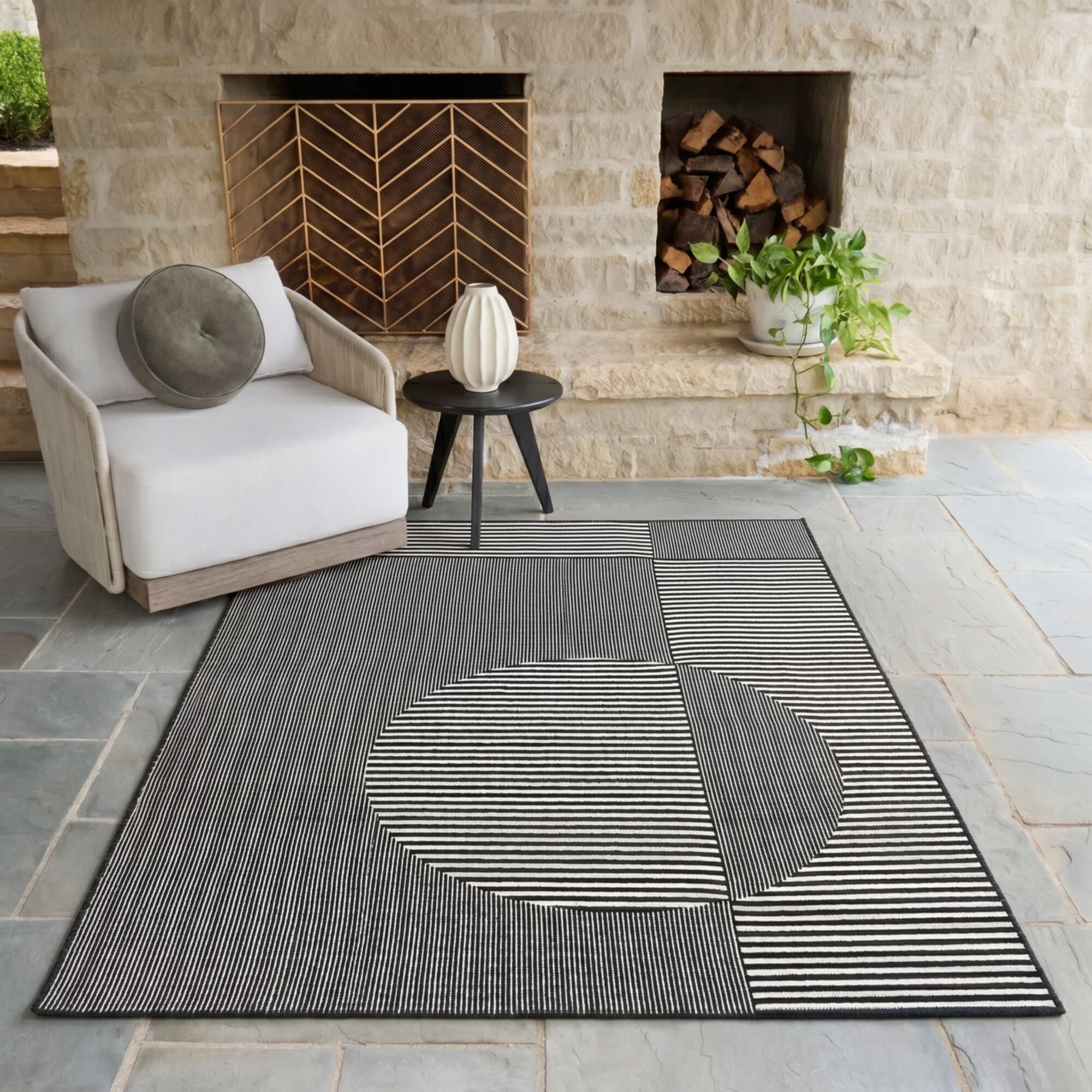 Balta Rugs Webb Geometric Striped Indoor/Outdoor Area Rug