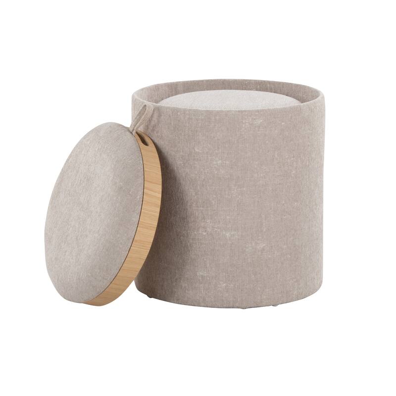 Tray Contemporary Nesting Ottoman Set for Living Room - Brown