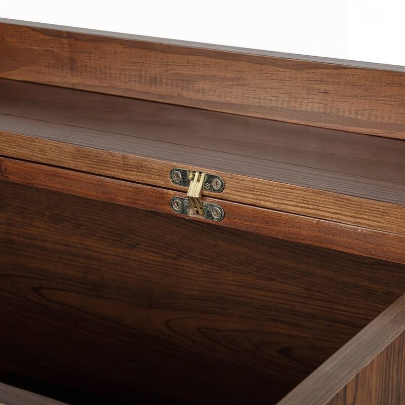 Pine Wood Cabinet Bed with Power Station and Rattan Decoration Panel