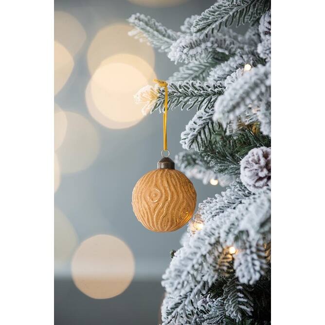 D3" Christmas Ball Ornaments, Glass Decorative Hanging Ball Christmas Tree Ornaments for Holiday Party, Set of 12 - Gold