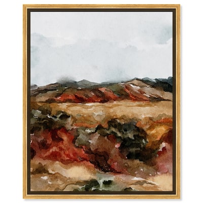 Art Remedy A Campfire Framed Landscape 1 Piece Canvas Wall Art Watercolor Style