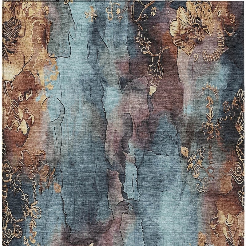 HomeRoots Floral Transitional Rectangle Outdoor Rug