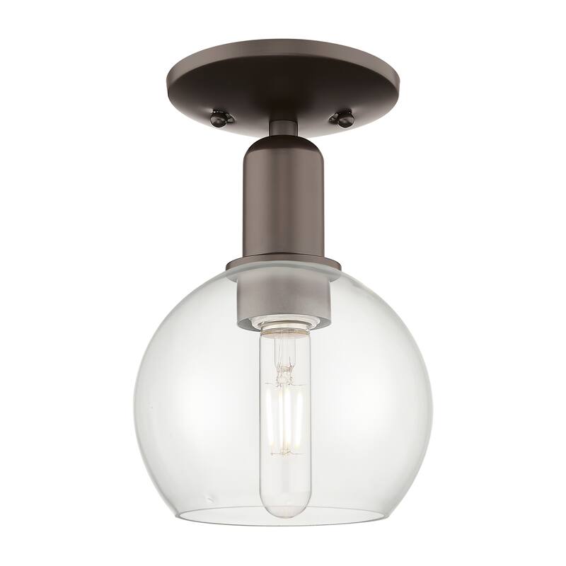 Innovations Lighting Endless Possibilities Arcadia - Athens - 1 Light 6" Semi-Flush Mount - Clear/Oil Rubbed Bronze