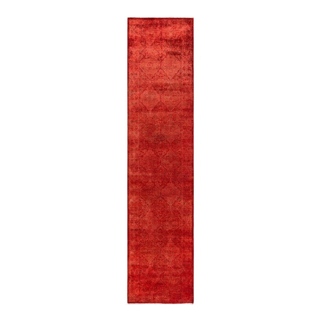 Contemporary Overdyed Wool Hand Knotted Runner - 2' 6" x 11' 3"