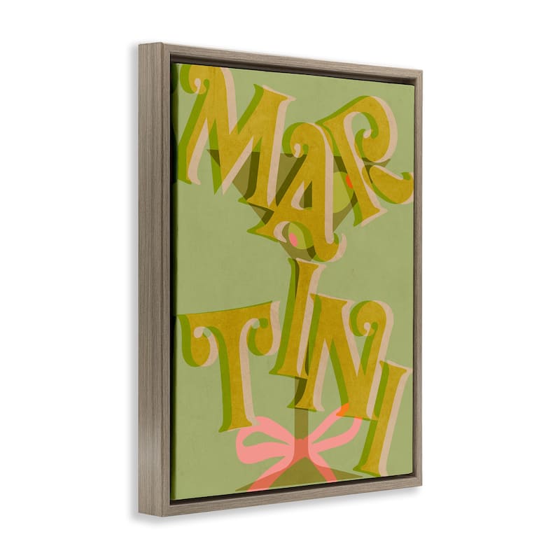 Stupell Classic Retro Martini Framed Floater Canvas Wall Art Design By Lil' Rue