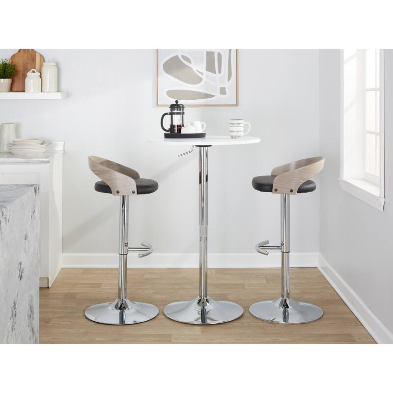 Carson Carrington Stavanger Adjustable Bar Stool with Rounded T Footrest (Set of 2)