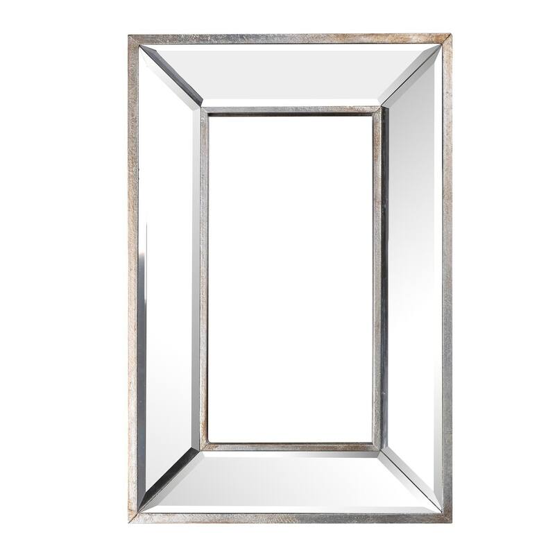 HomeRoots 18" Silver Beveled Glass Framed Accent Mirror - 12.2