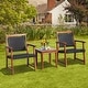 preview thumbnail 1 of 8, Gymax 3PCS Patio Acacia Wood Rattan Bistro Set Outdoor Conversation - See Details