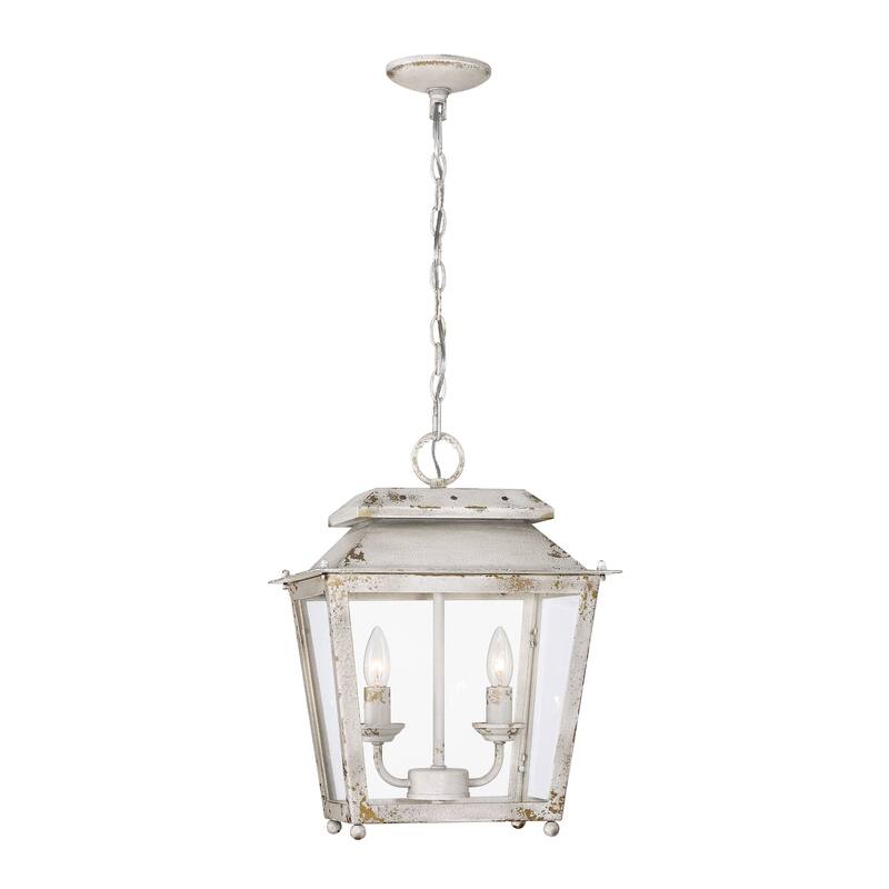 Abingdon 2 Light Mini Pendant in Antique Ivory with Clear Glass - Gold