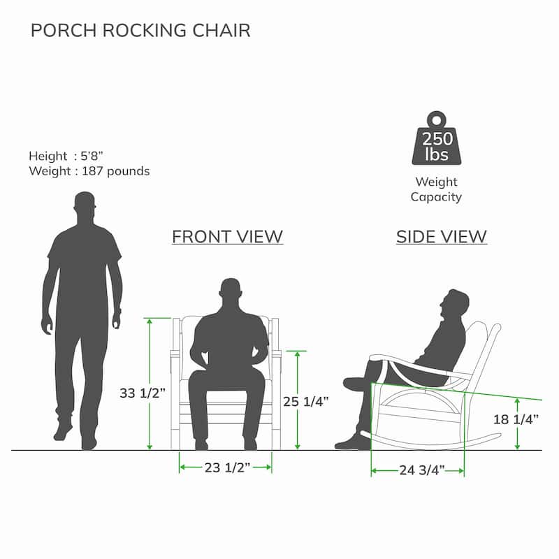 Cambridge Casual Lowell Teak Outdoor Rocking Chair with Cushion