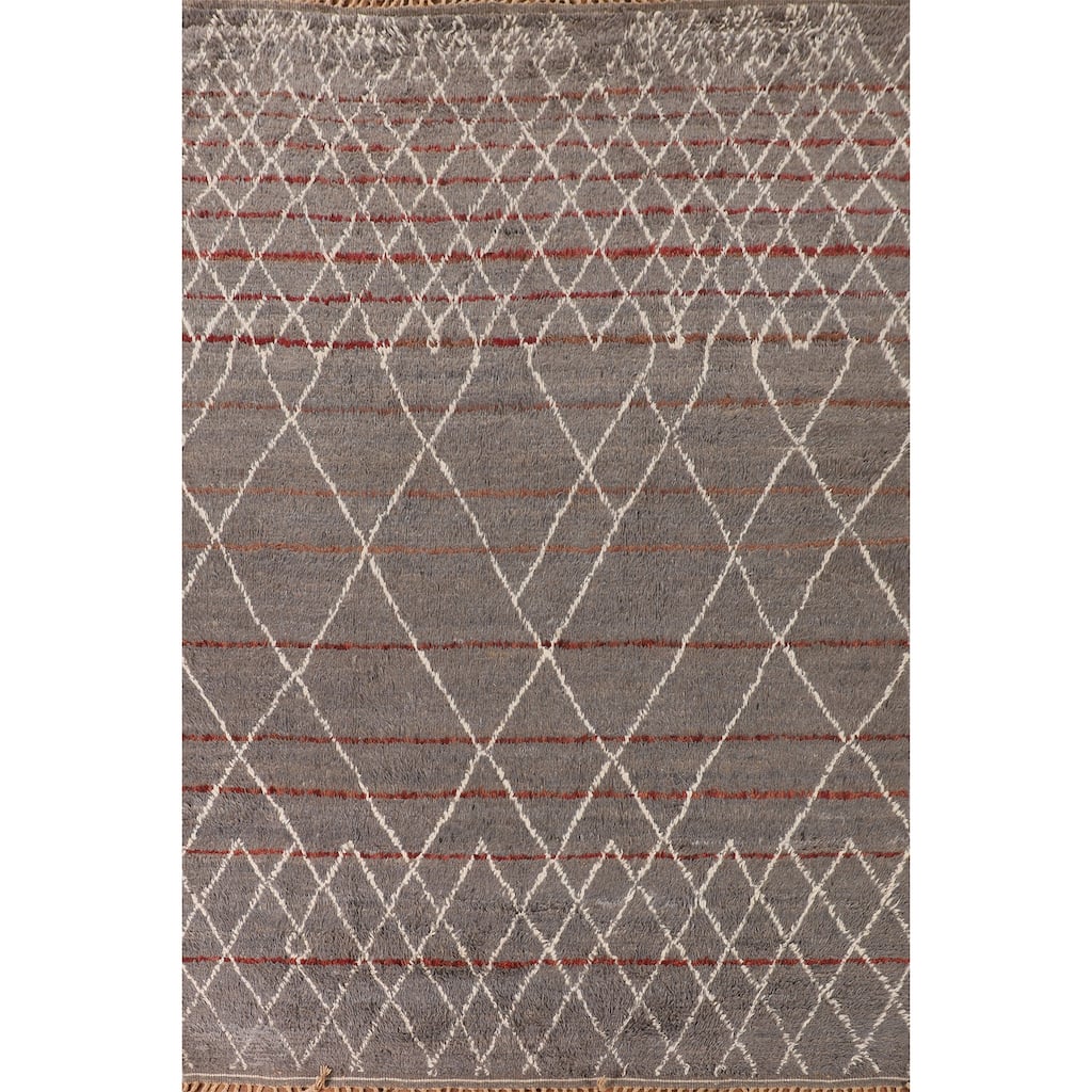 Trellis Moroccan Oriental Area Rug Handmade Wool Carpet - 7'11" x 10'10"