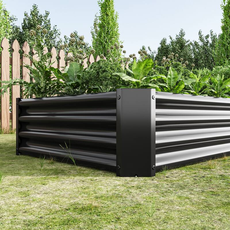 6×3×1ft Metal Raised Rectangle Planter Beds for Plants, Vegetables and Flowers