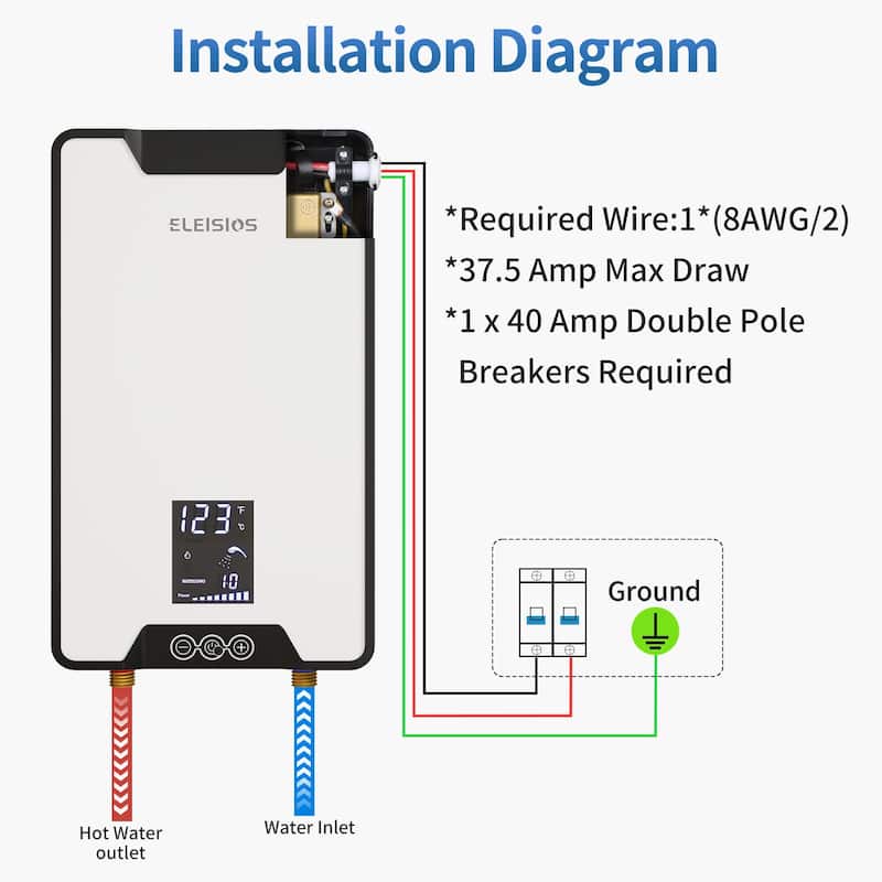 Reliable Electric Water Heater 240V 9kW Tankless Hot Water Heater: Endless On - demand Hot Water Supply