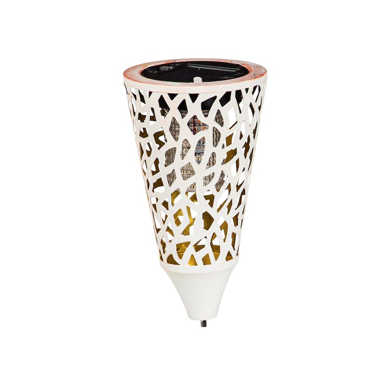 Tapered Laser Cut Solar Interchangeable Finial, Ivory