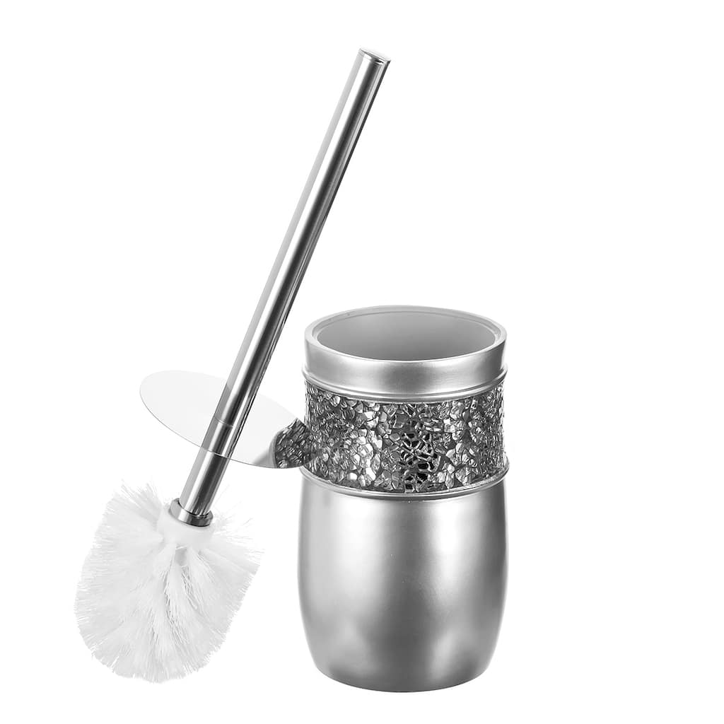 Creative Scents Brushed Nickel Silver Toilet Brush with Holder