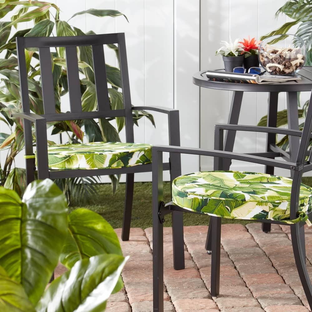 Greendale Home Fashions 18" Round Outdoor Chair Pad (Set of 2)