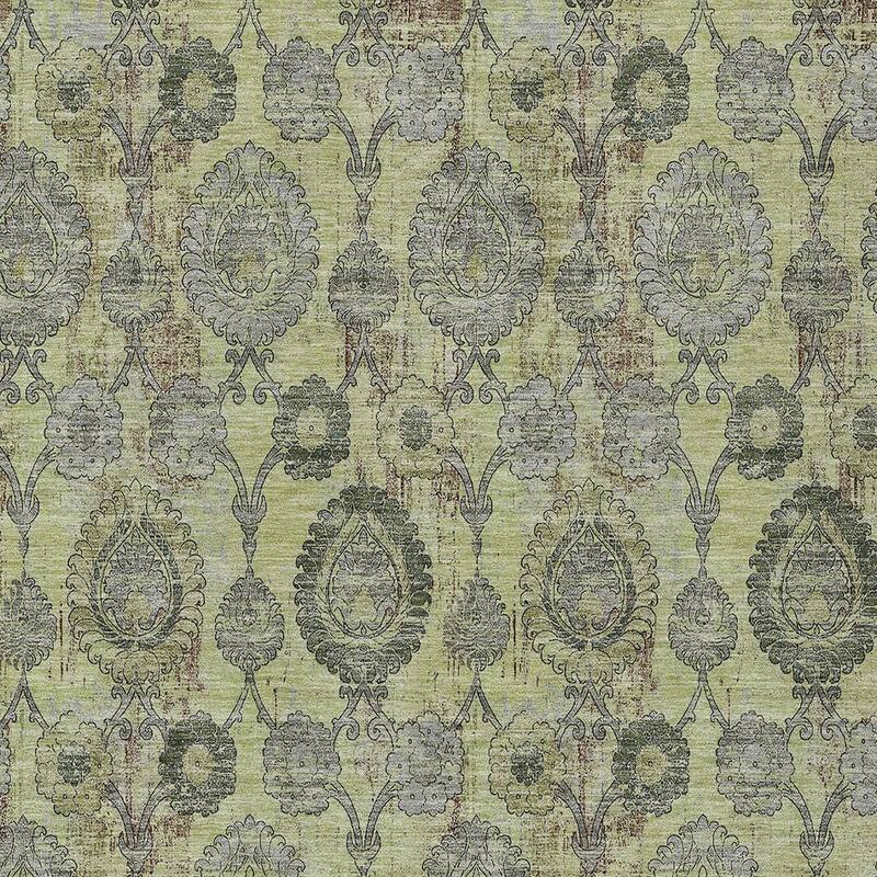 HomeRoots Damask Transitional Rectangle Outdoor Rug