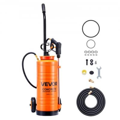 Orange 3.5Gal Stainless Steel Wheeled Sprayer with Brass Wand and Hose - 13.78 × 13.19 × 43.70 in