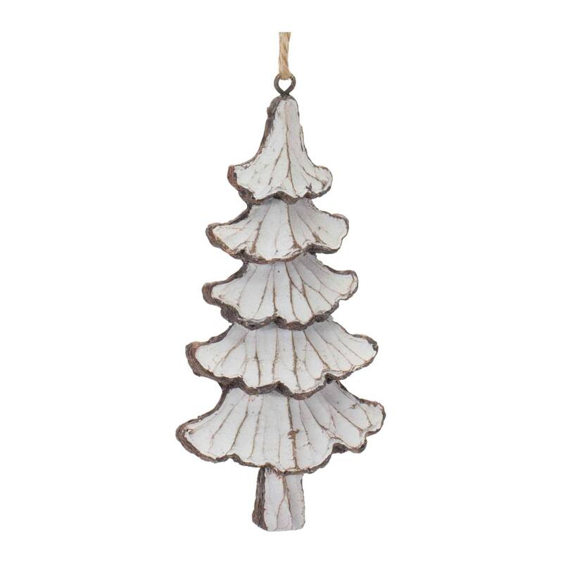 Carved Pine Tree Christmas Ornaments - 5" - 12ct