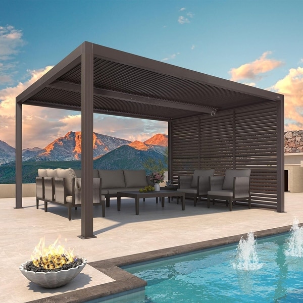 ワンピなど最旬ア！ Bronze LEAF PURPLE Louvered for Roof Adjustable with Pergola ワイン